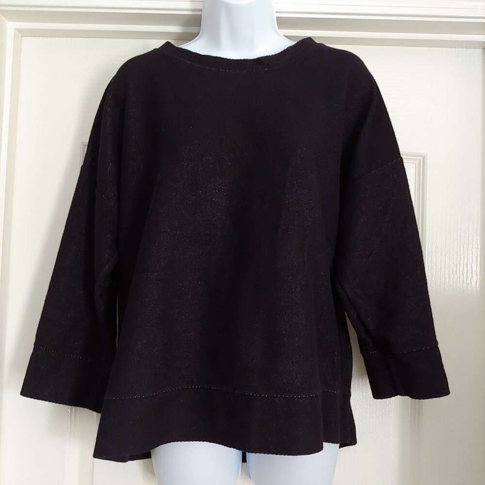 Fresh Produce Black Cotton Sweatshirt 3/4 length M/L - Picture 1 of 12